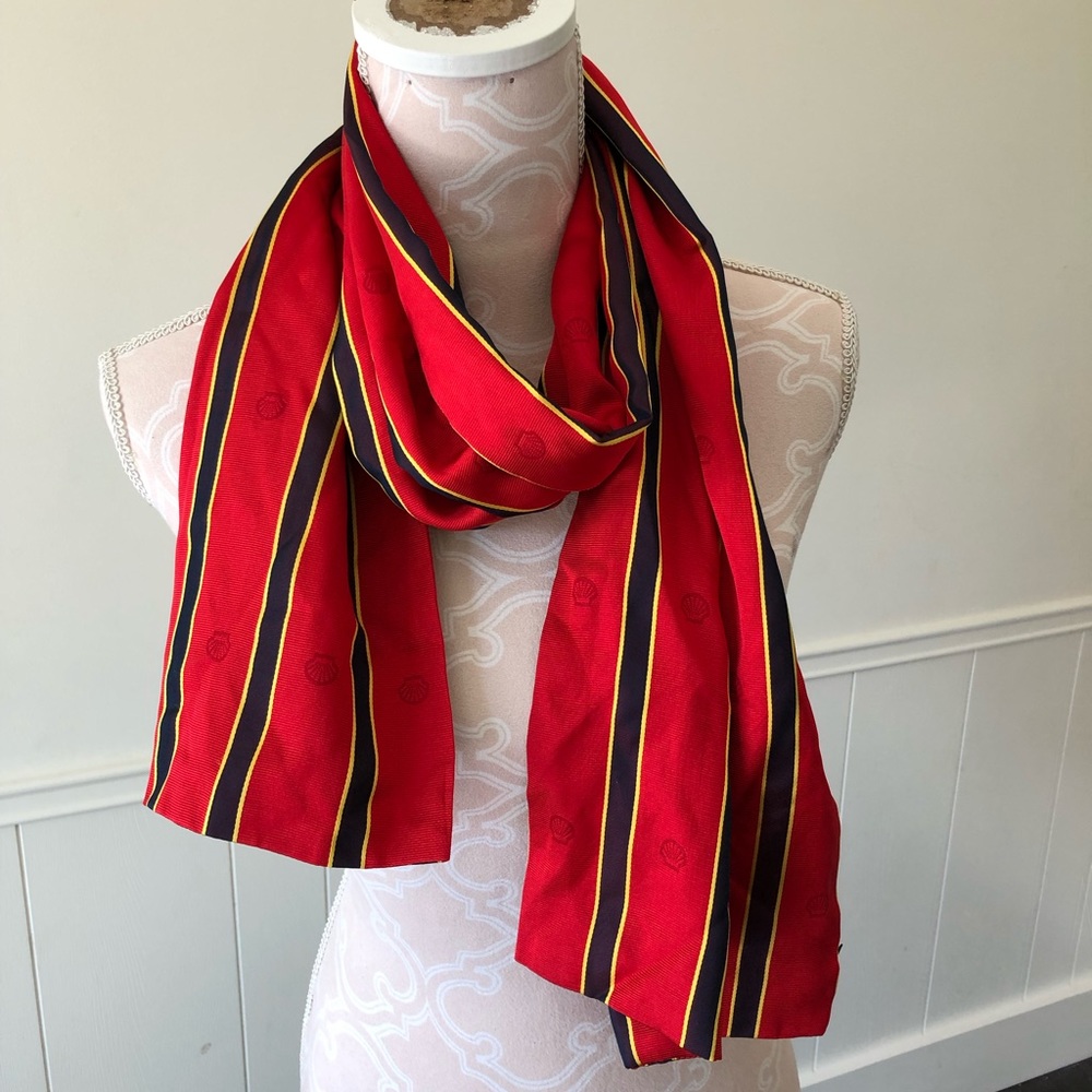 Silk red shell scarf